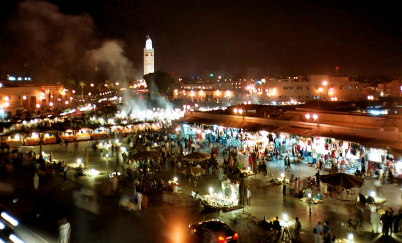 Так выглядит площадь Джемаа-аль Фна ночью